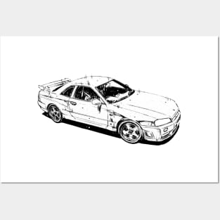 Atsuro Kawai's Nissan Skyline [ Initial D ] Posters and Art